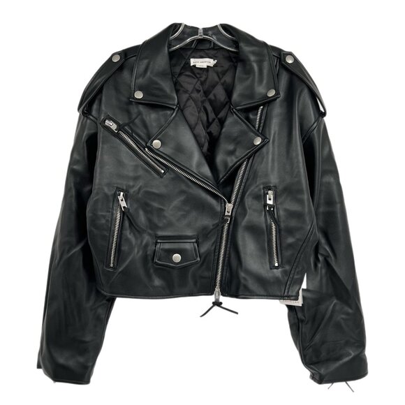 Good American Black Faux Leather Moto JacketNew With Tags